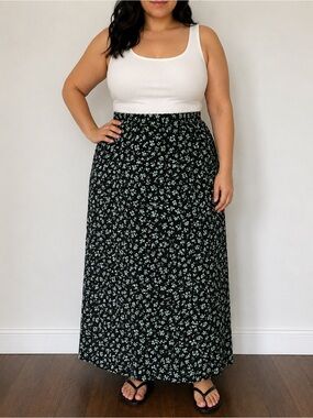 Black Floral Maxi Skirt